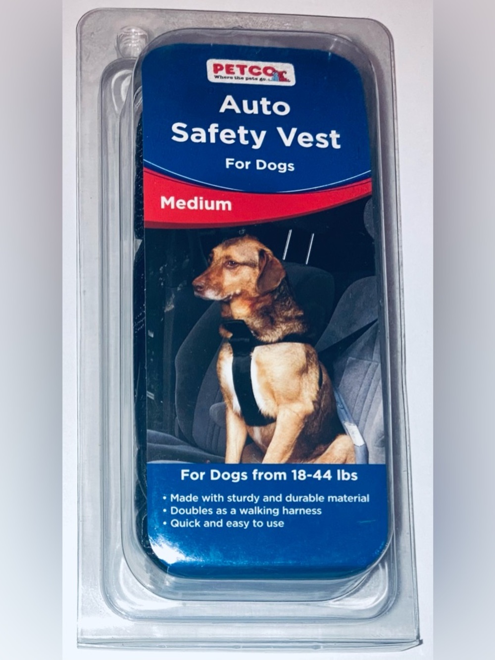 Petco Auto Safety Vest/Harness For Dogs - NEW! Size Medium.